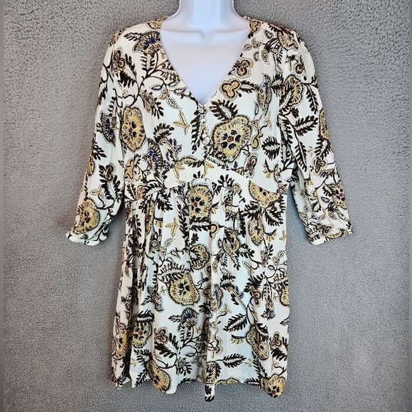 Ba&sh Womens Robe Volver Mini Dress sz S Trendy Bohemian Style Print Gorgeous - Picture 2 of 14